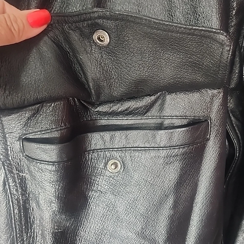 Burk's Bay Men's Black Leather Bomber Jacket. XL - Picture 5 of 13